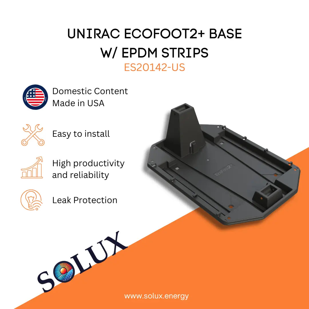 This is an image of Unirac EcoFoot2+ Base w/ EPDM Strips (ES20142-US)